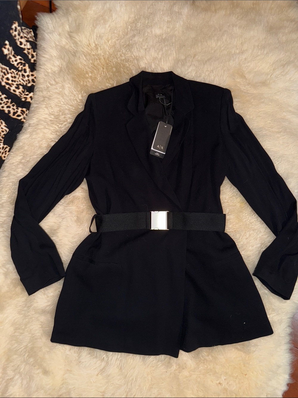A/X Armani Exchange Black Belted Blazer size 8 NWT